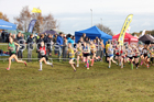 Girls under-13s National Cross Country Relay, Berry Hill Park, Mansfield. Photo:  David T. Hewitson/Sports for All Pics
